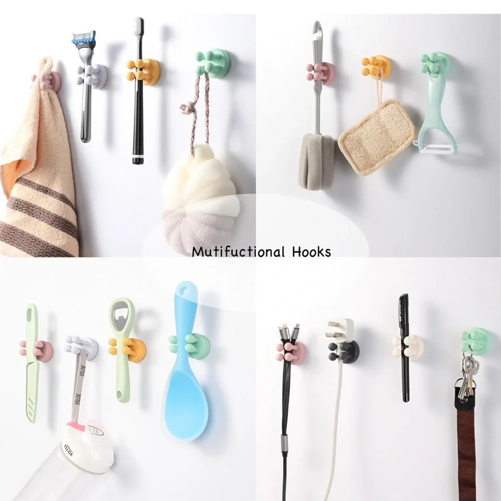 Brand New 6 Piece Multi Purpose Hooks Self Adhesive Bathroom Kitchen Office